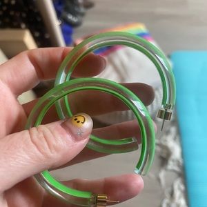 Alison Lou Jelly Hoops in Neon Green